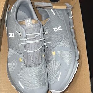 On Running Gray and White Athletic Shoes